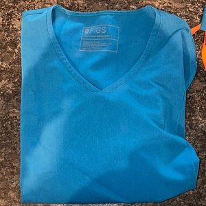 Figs Scrubs Aburi V-Neck Top in Alpa Blue